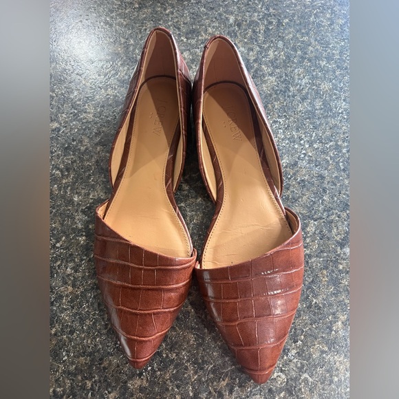 J Crew Zoe Crocodile Embossed D’Orsay Flat - Picture 2 of 4